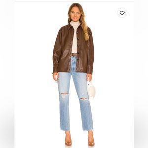 Sanctuary Chocolate Brown Faux Leather Shacket